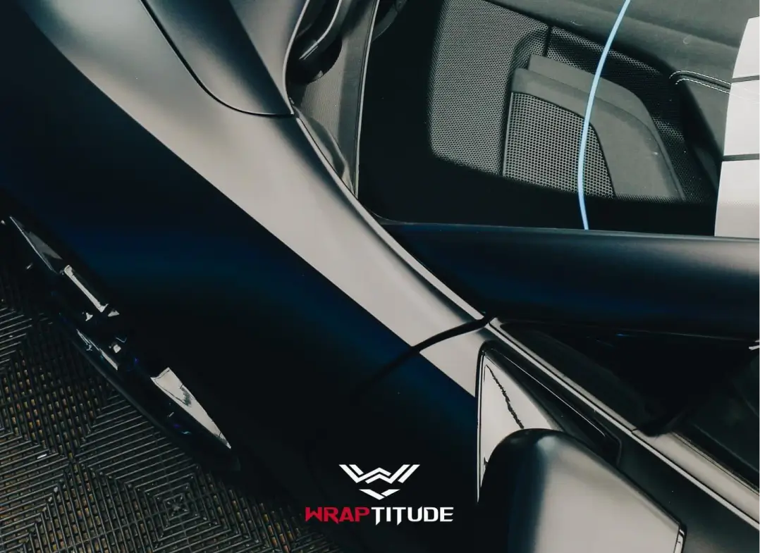 Black car from birds eye view