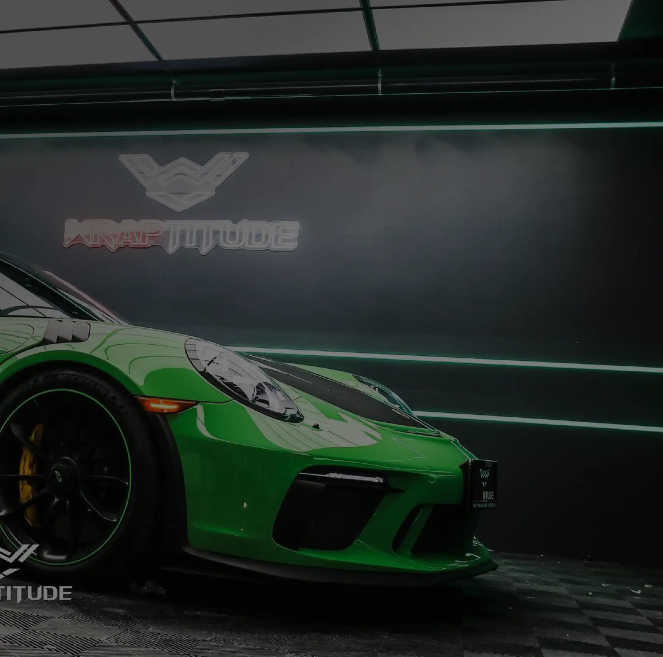 Green Porsche finished at Wraptitude